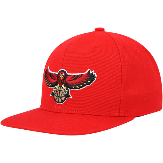 Atlanta Hawks Mitchell & Ness Hardwood Classics MVP Team Ground 2.0 Fitted Hat - Red