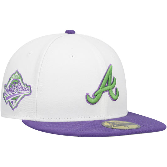 Atlanta Braves New Era Side Patch 59FIFTY Fitted Hat - White