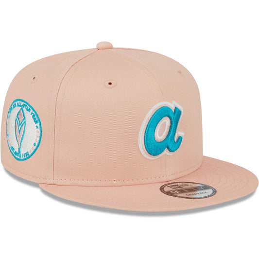 Atlanta Braves New Era Sky Aqua Undervisor 9FIFTY Snapback Hat - Pink