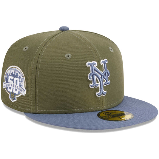 New York Mets New Era 59FIFTY Fitted Hat - Olive/Blue