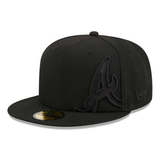 Atlanta Braves New Era Satin Peek 59FIFTY Fitted Hat - Black