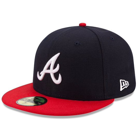 Atlanta Braves New Era Home Authentic Collection On-Field 59FIFTY Fitted Hat - Navy/Red