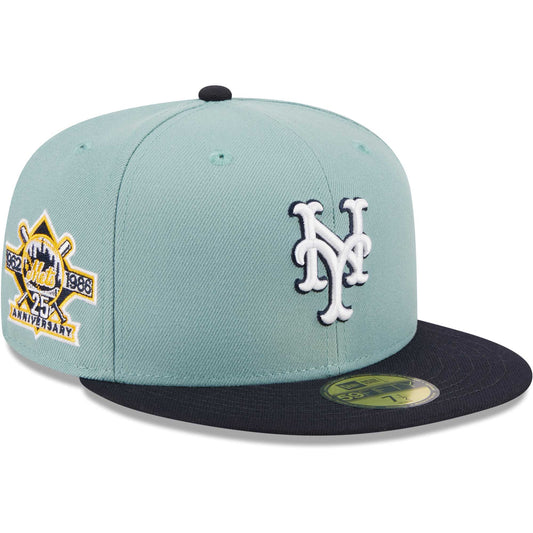 New York Mets New Era Beach Kiss 59FIFTY Fitted Hat - Light Blue/Navy