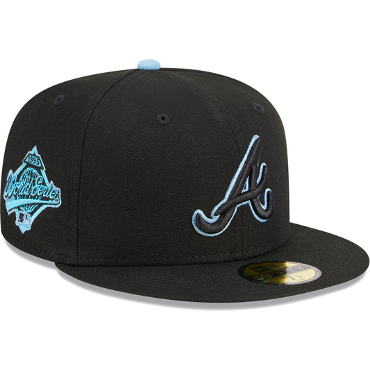 Atlanta Braves New Era Pastel Undervisor 59FIFTY Fitted Hat - Black