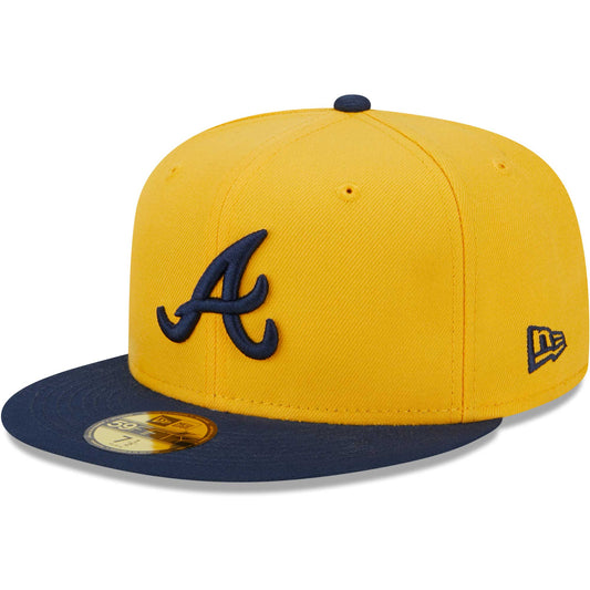 Atlanta Braves New Era Two-Tone Color Pack 59FIFTY Fitted Hat - Gold