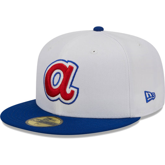 Atlanta Braves New Era Optic 59FIFTY Fitted Hat - White/Royal